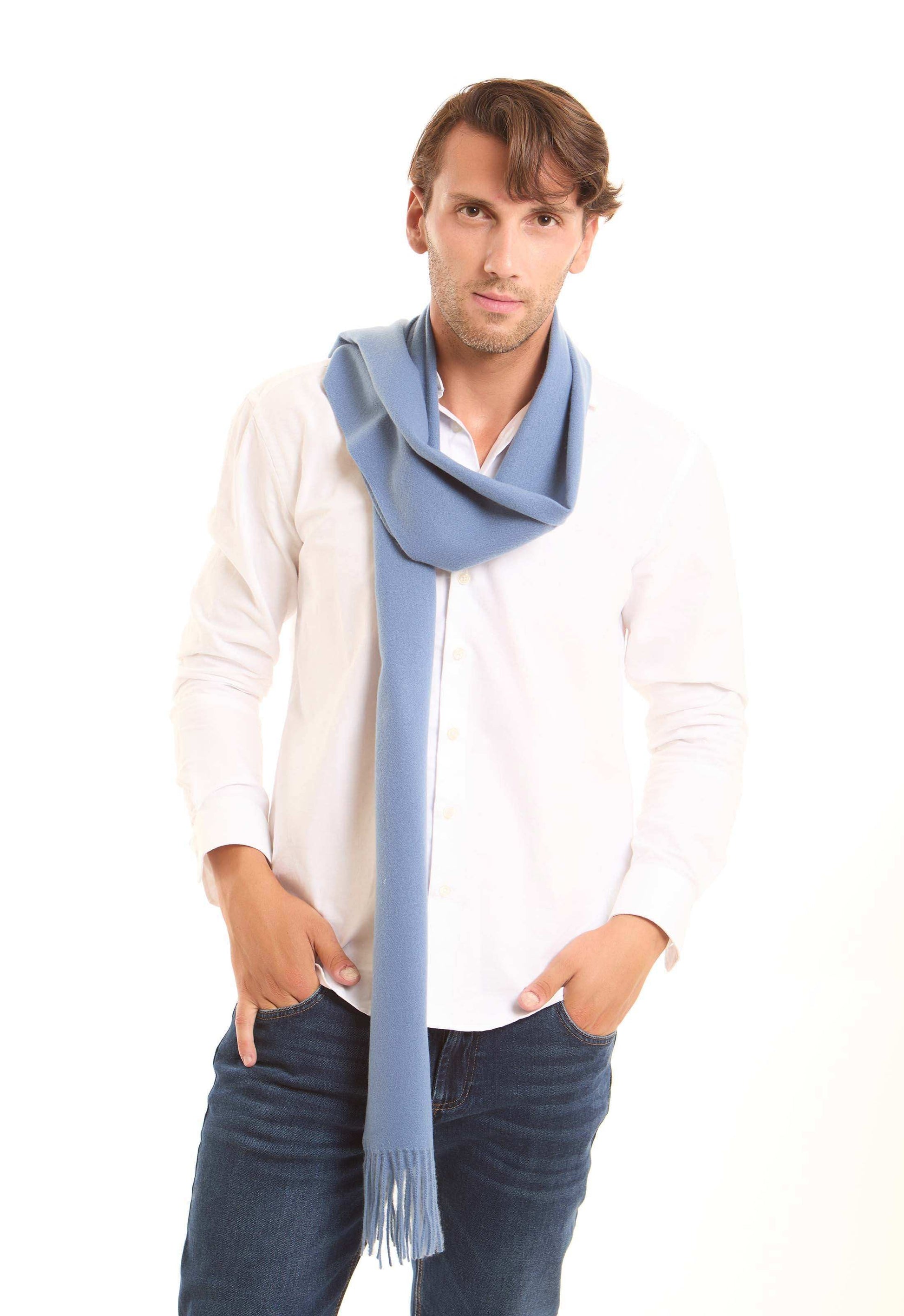 Elegant Soft Plain Scarf Dusty Blue