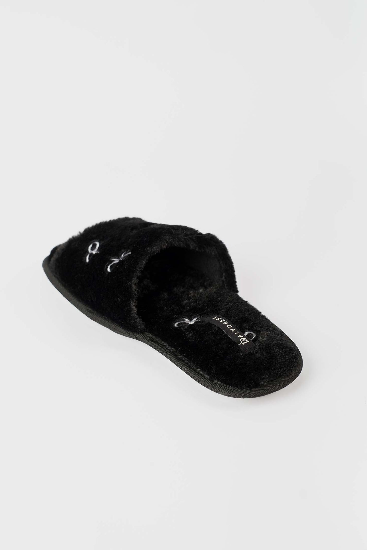 Embroidered Faux Fur Home Slippers