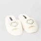 Pearl Heart Faux Fur Home Slippers