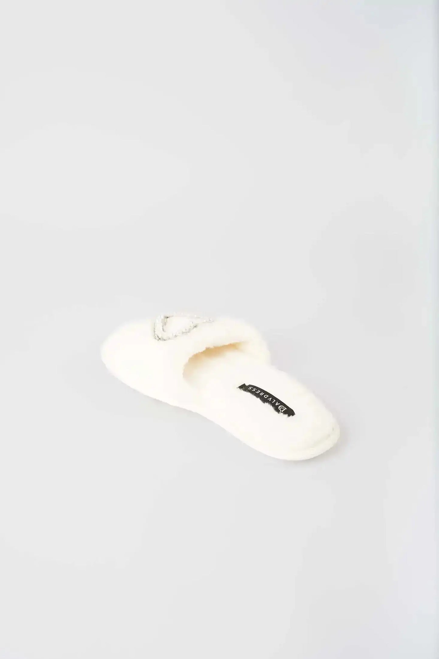 Pearl Heart Faux Fur Home Slippers