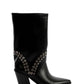 Studded Pointed Toe PU Boots