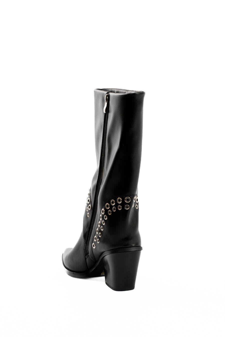 Studded Pointed Toe PU Boots