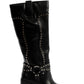 Studded Strap Knee High PU Boots
