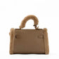 Fur Trim Elevated Top-Handle Bag