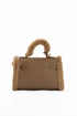 Fur Trim Elevated Top-Handle Bag