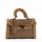 Fur Trim Elevated Top-Handle Bag