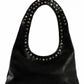 Midnight Studded Hobo Bag