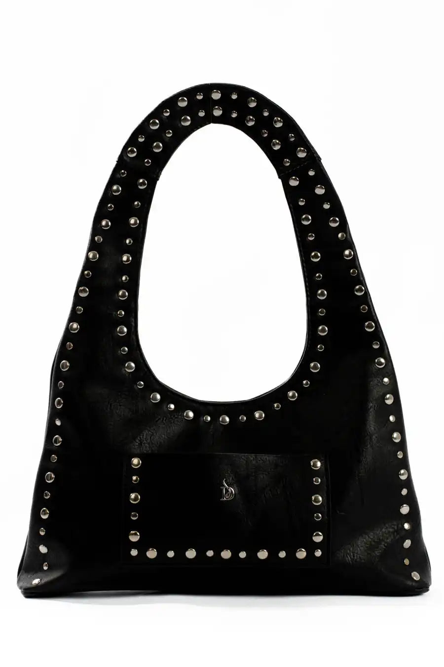 Midnight Studded Hobo Bag