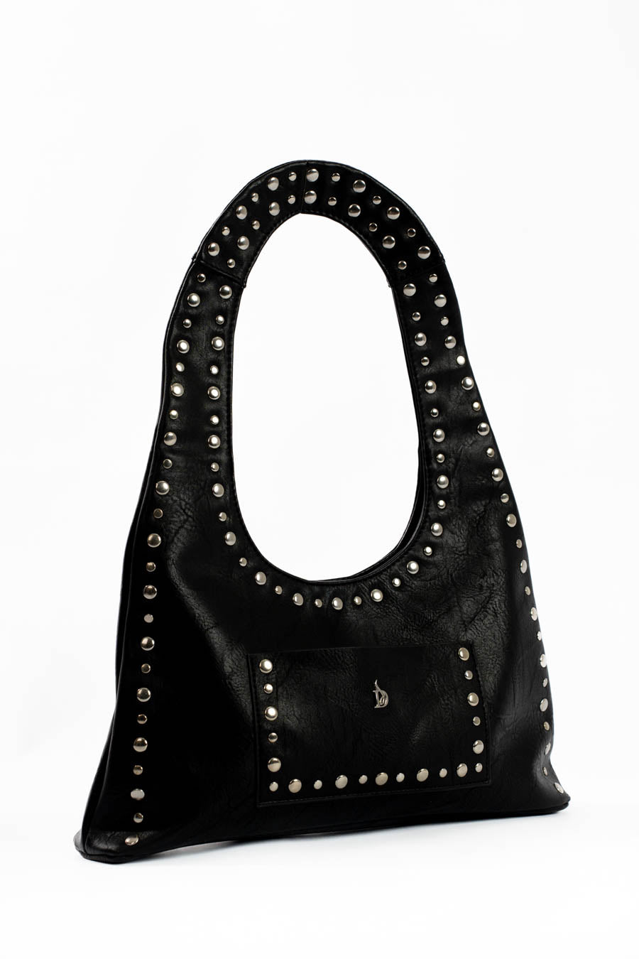 Midnight Studded Hobo Bag