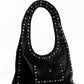 Midnight Studded Hobo Bag