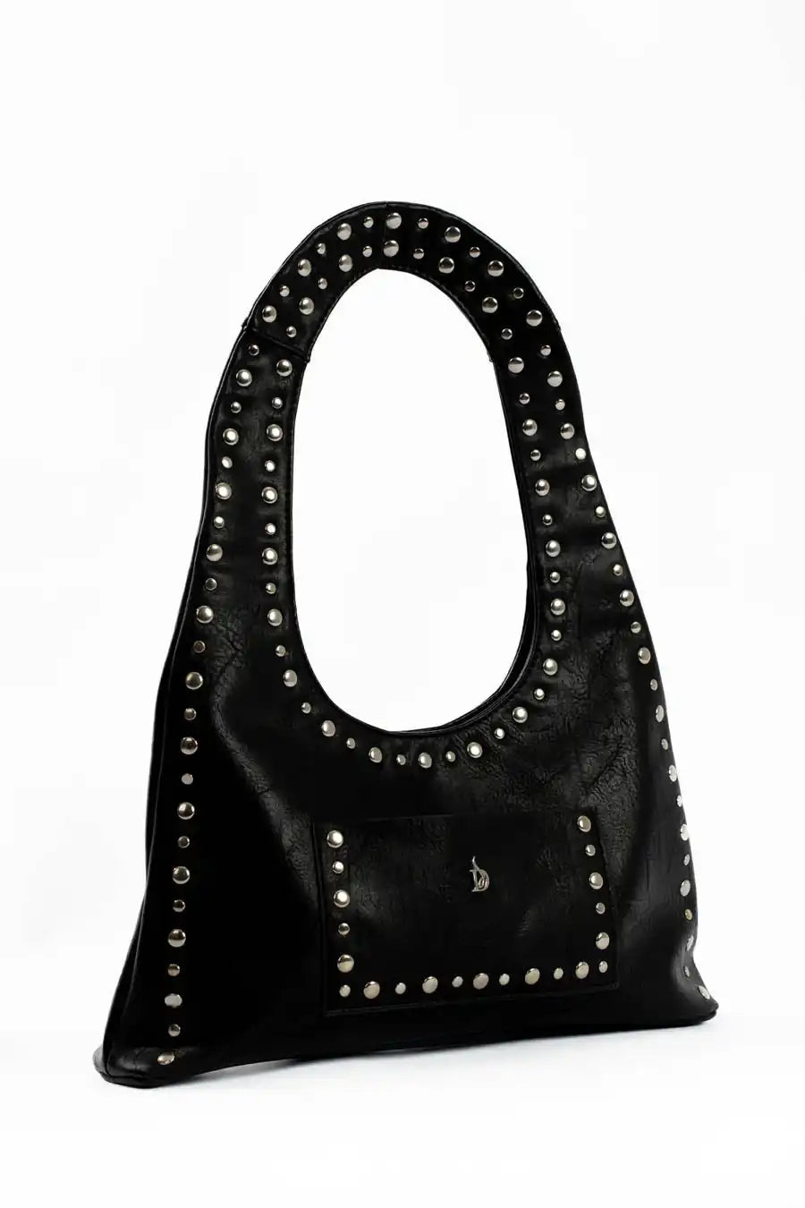 Midnight Studded Hobo Bag