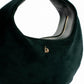 Suede Crescent-Shaped Handbag