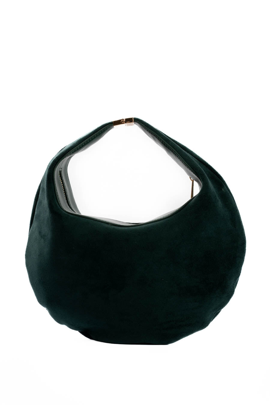 Suede Crescent-Shaped Handbag