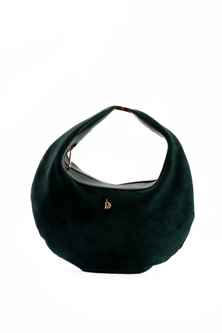 Suede Crescent-Shaped Handbag