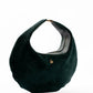 Suede Crescent-Shaped Handbag