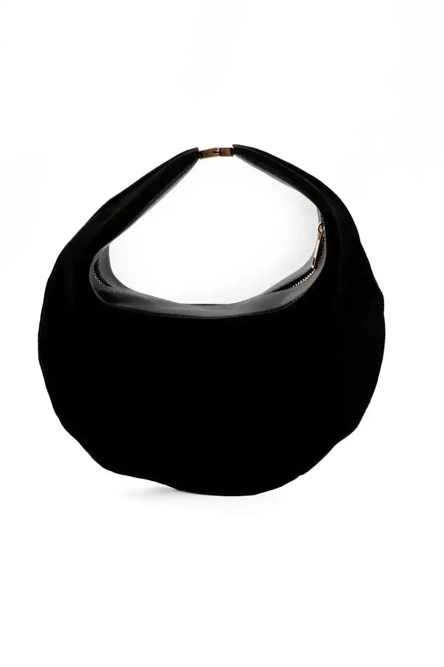 Suede Crescent-Shaped Handbag