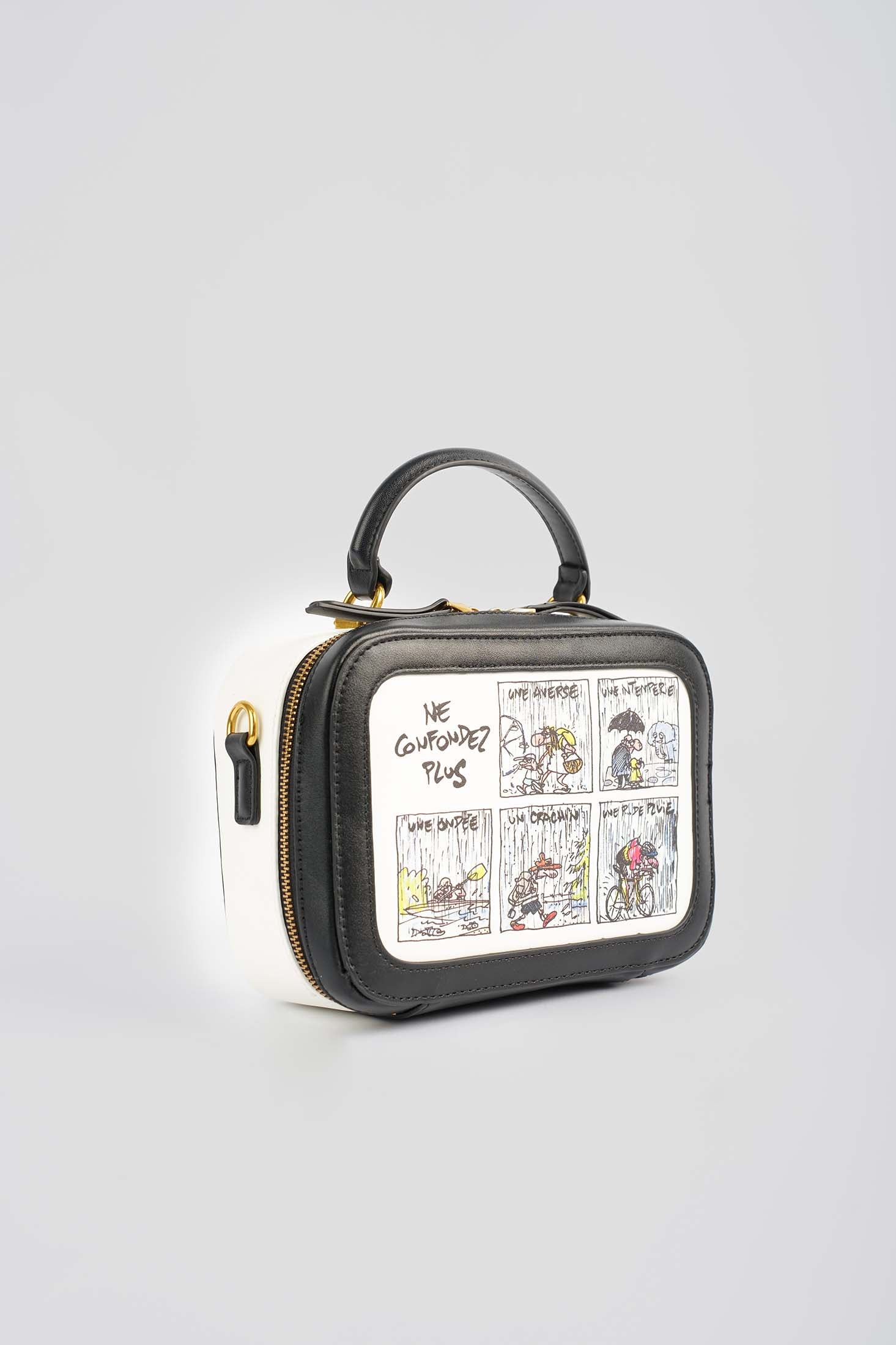 Casual Dual-Tone Comic Crossbody Bag