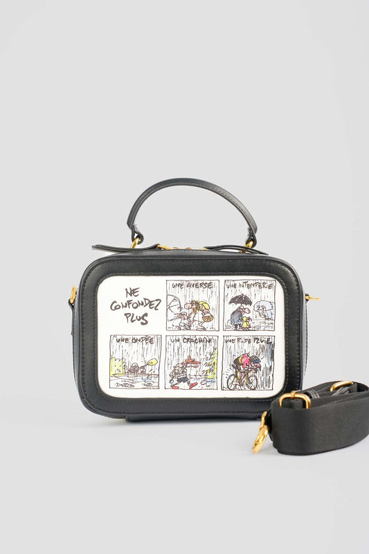 Casual Dual-Tone Comic Crossbody Bag