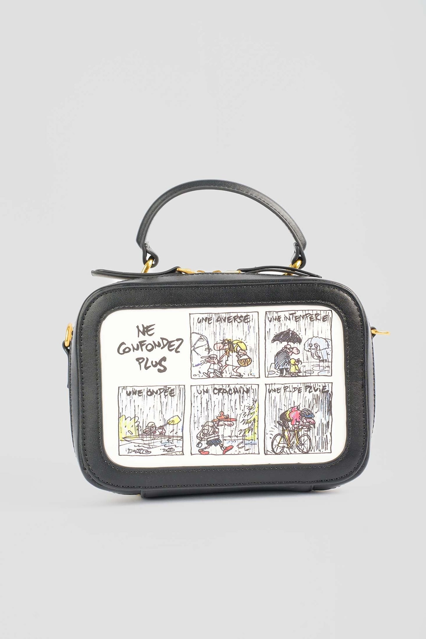 Casual Dual-Tone Comic Crossbody Bag