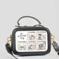 Casual Dual-Tone Comic Crossbody Bag