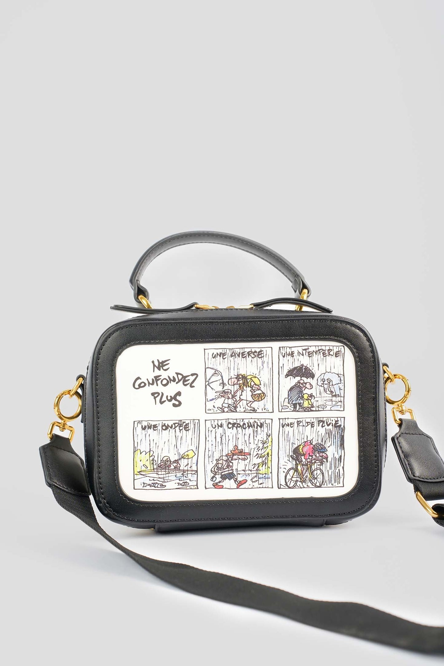 Casual Dual-Tone Comic Crossbody Bag