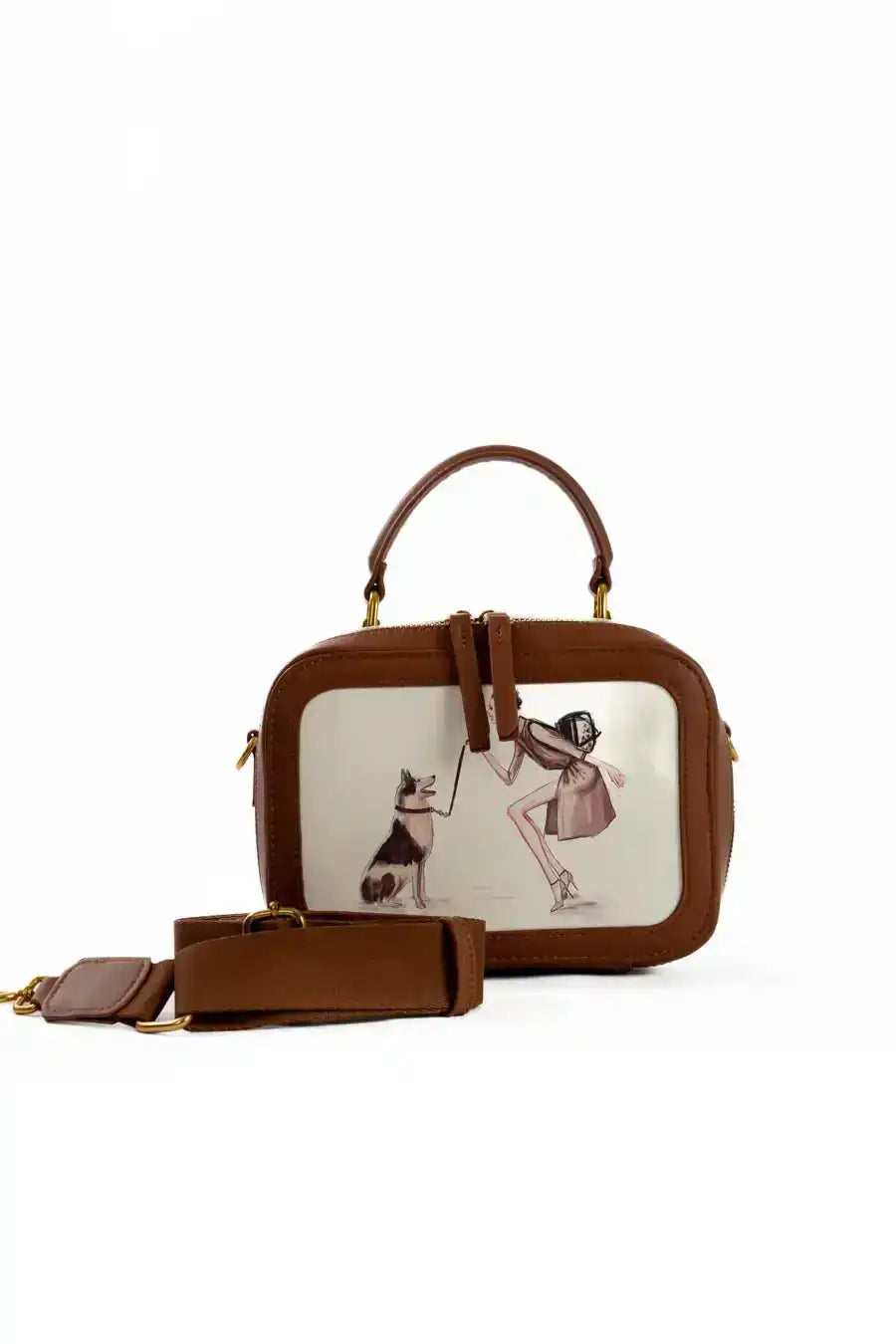 Casual Dual-Tone Comic Crossbody Bag