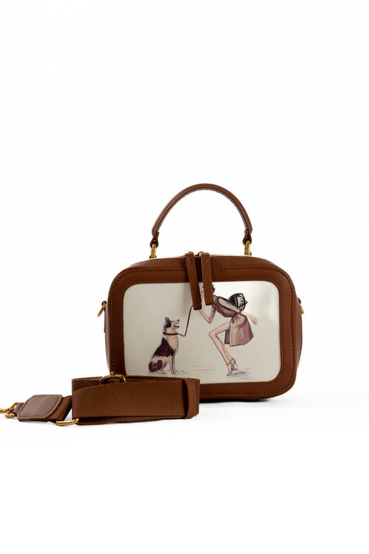 Casual Dual-Tone Comic Crossbody Bag