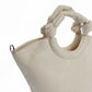 Circular Knotted Handle Leather Handbag