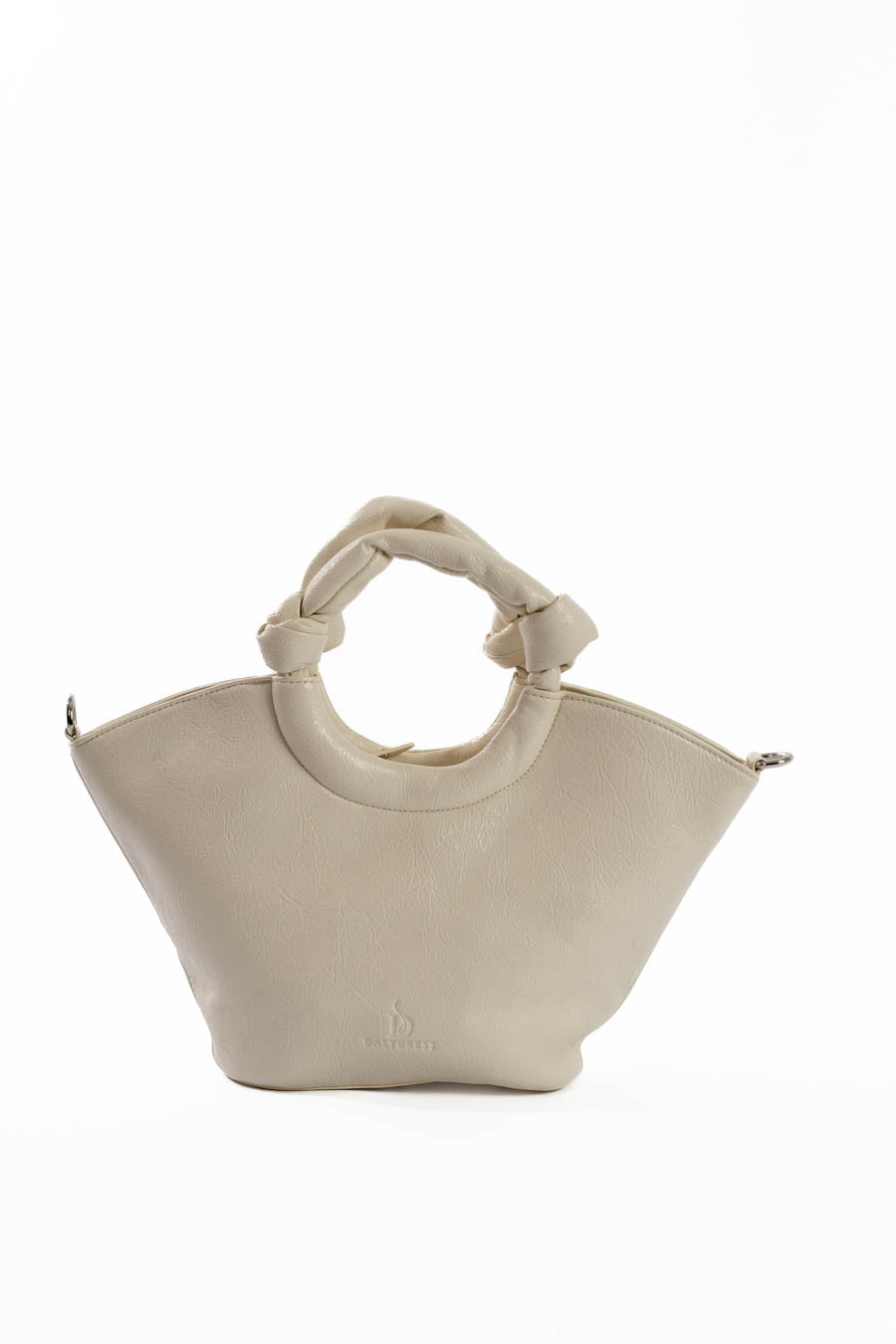 Circular Knotted Handle Leather Handbag