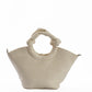 Circular Knotted Handle Leather Handbag