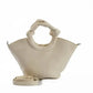 Circular Knotted Handle Leather Handbag