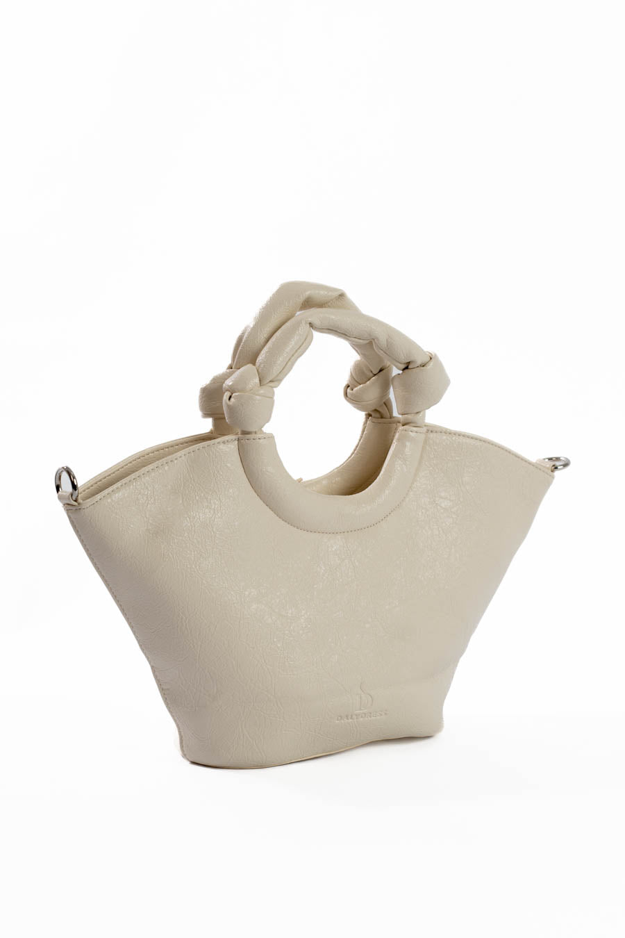 Circular Knotted Handle Leather Handbag