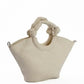 Circular Knotted Handle Leather Handbag