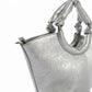 Circular Knotted Handle Leather Handbag