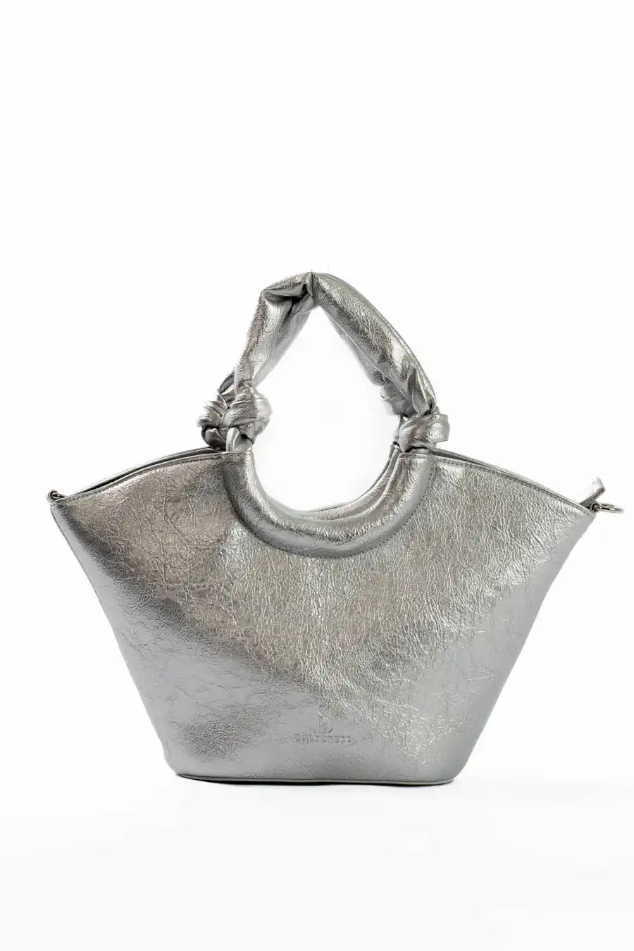 Circular Knotted Handle Leather Handbag