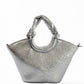 Circular Knotted Handle Leather Handbag