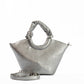 Circular Knotted Handle Leather Handbag