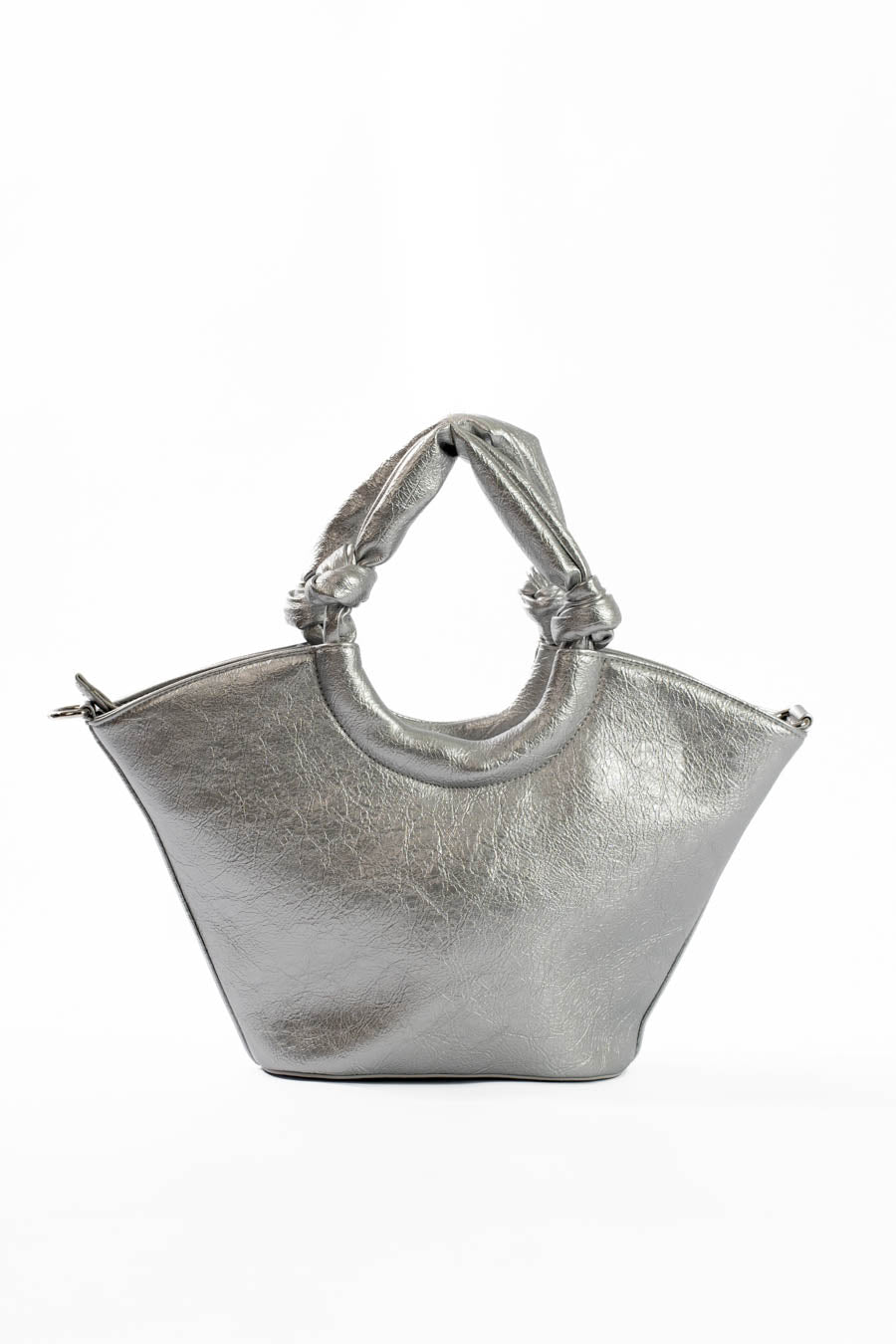 Circular Knotted Handle Leather Handbag