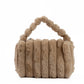 Stylish Beaded Fur Plush Handbag