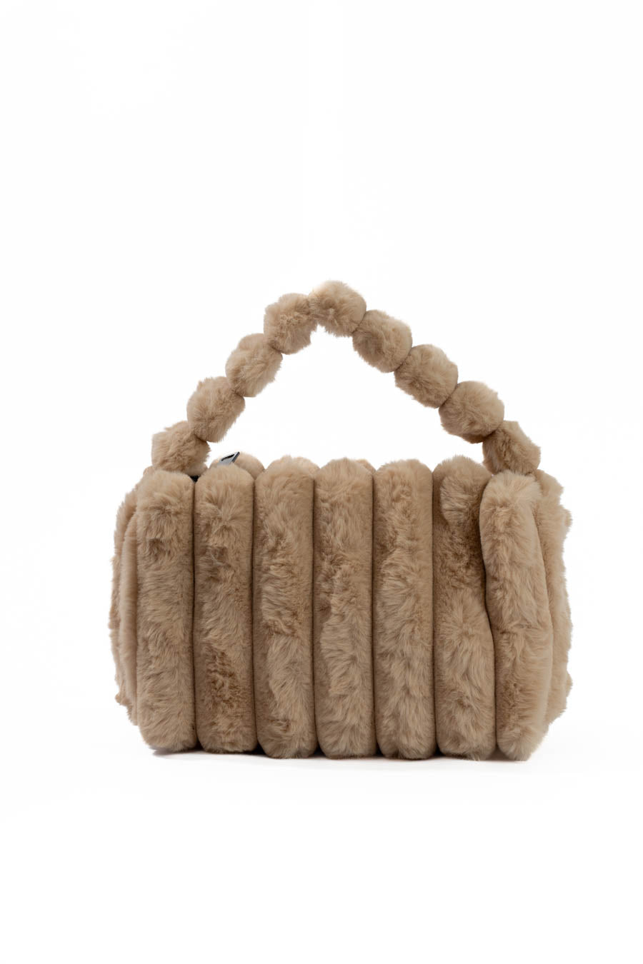 Stylish Beaded Fur Plush Handbag