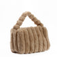 Stylish Beaded Fur Plush Handbag