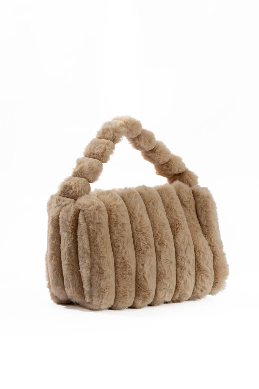 Stylish Beaded Fur Plush Handbag