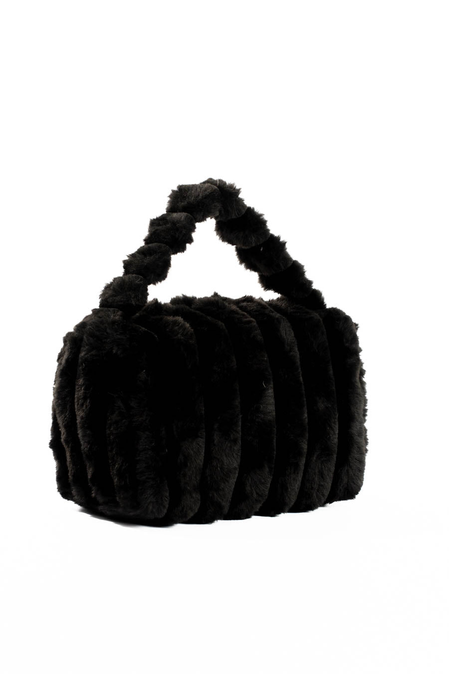 Stylish Beaded Fur Plush Handbag