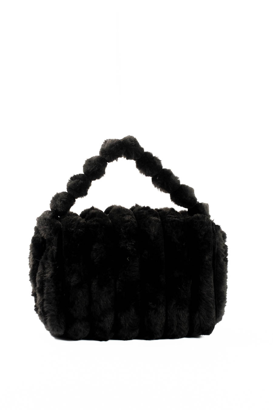 Stylish Beaded Fur Plush Handbag