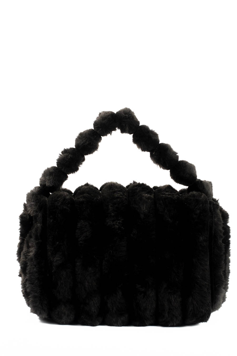 Stylish Beaded Fur Plush Handbag