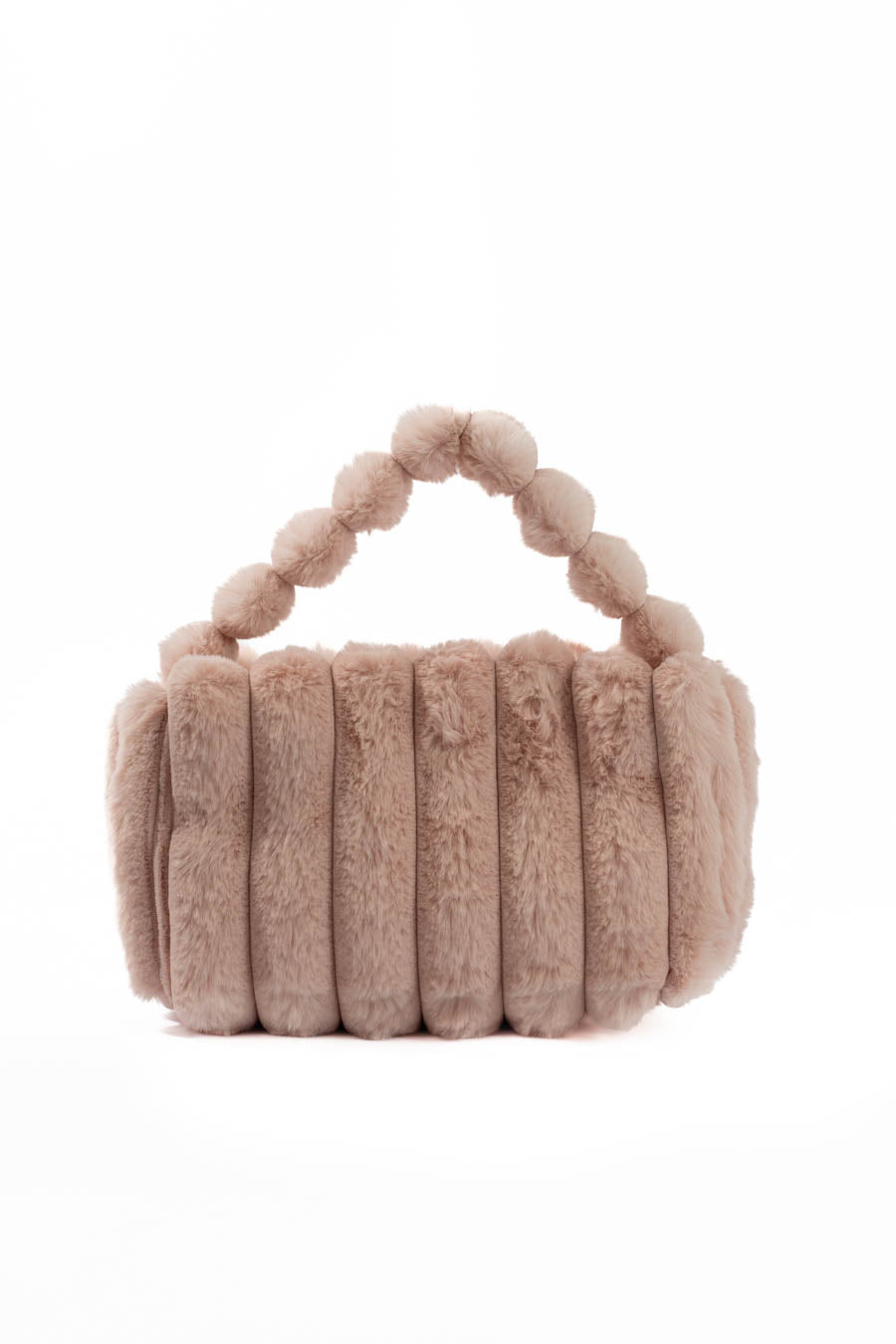Stylish Beaded Fur Plush Handbag
