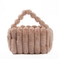 Stylish Beaded Fur Plush Handbag