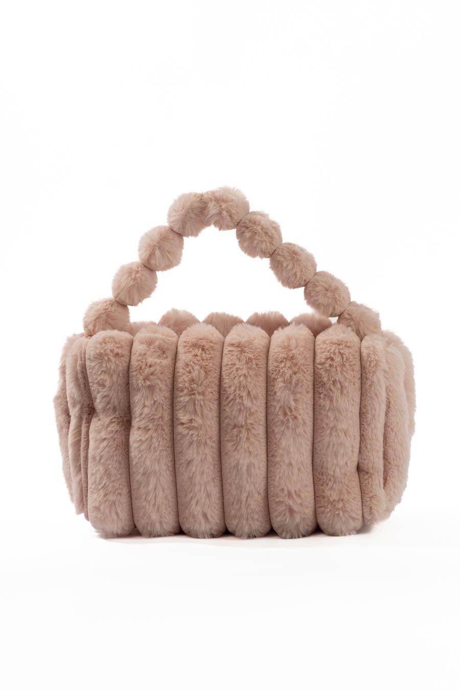 Stylish Beaded Fur Plush Handbag
