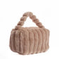 Stylish Beaded Fur Plush Handbag