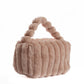 Stylish Beaded Fur Plush Handbag